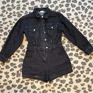 Boutique Black Denim Romper